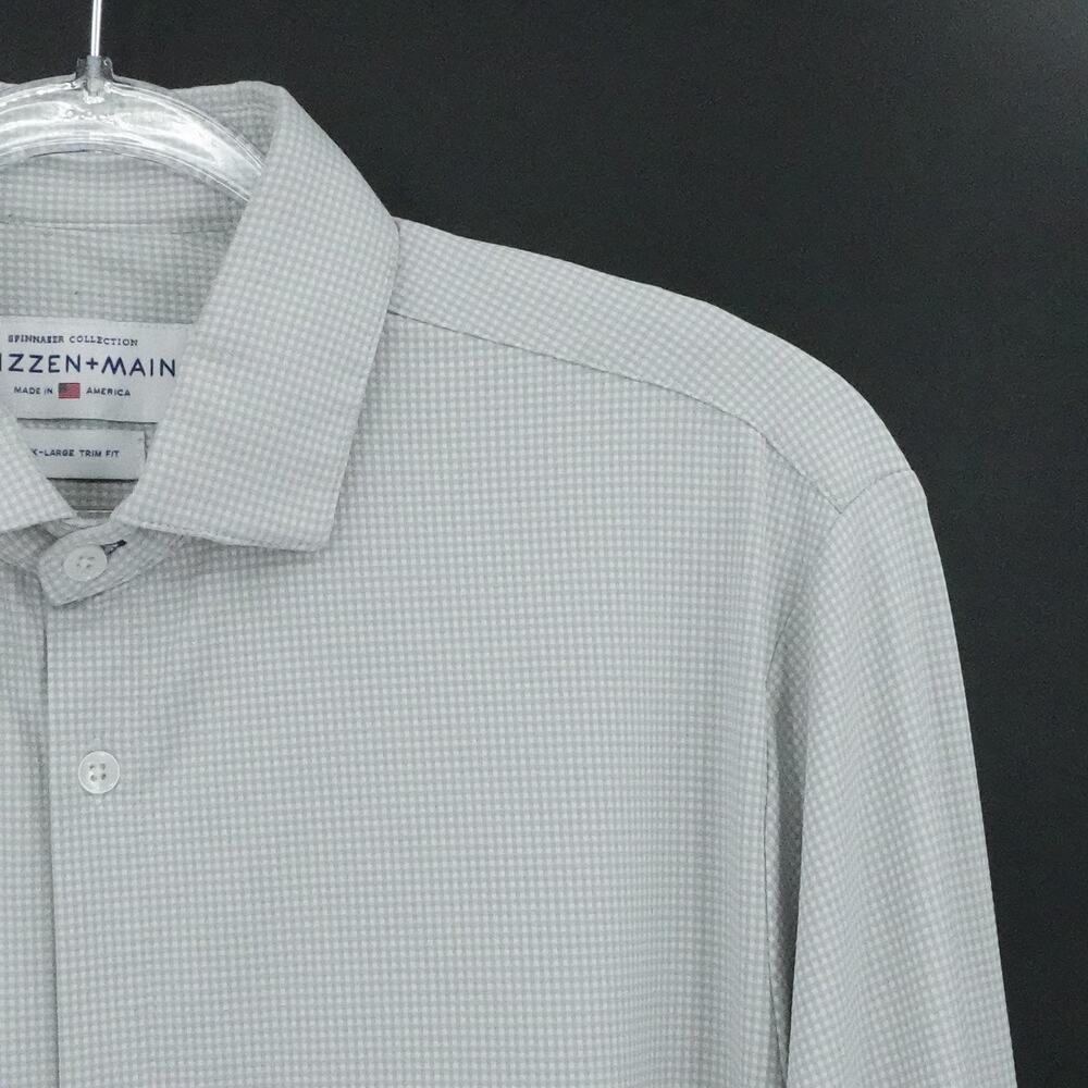 Mizzen + Main Shirt Mens 2XL‎ Trim Fit Gray Spinnaker Collection Button Up USA - Picture 6 of 16